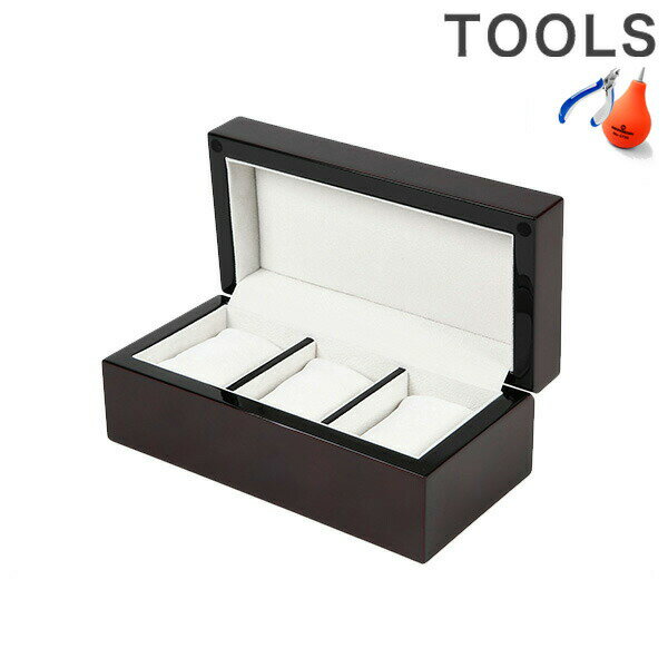 時計ケース 3本収納 WATCH-CASE40A-5 コレクションボックス 腕時計 ブラウン 腕時計は3本収納可能。自分用にはもちろん、プレゼントとしてもオススメです。▼時計工具■ PHOTO by nanaple品番WATCH-CASE40A-5素材木製カラーブラウンサイズ（縦&times;横&times;厚）約220×110×90mm重さ約775g仕様時計3本収納時計工具 の商品一覧はこちら♪