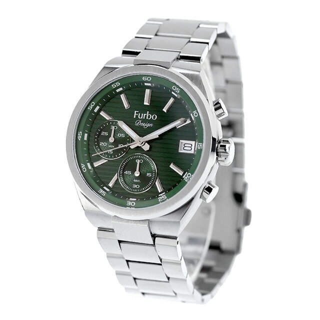 フルボ デザイン Lavora Chronograph クォーツ 電池式 腕時計 ブランド メンズ クロノグラフ Furbo Design NF06W-SSGR 多針アナログ グリーン おしゃれ 防水 プレゼント 男性 実用的 3