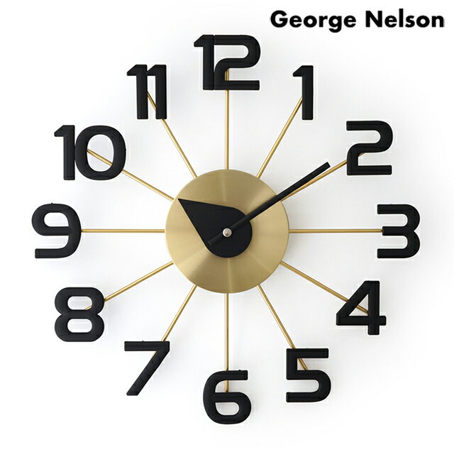 ジョージ ネルソン フェリス ウォール クロック クォーツ 電池式 クロック ブランド George Nelson GN41167MB アナログ ブラック ゴー...