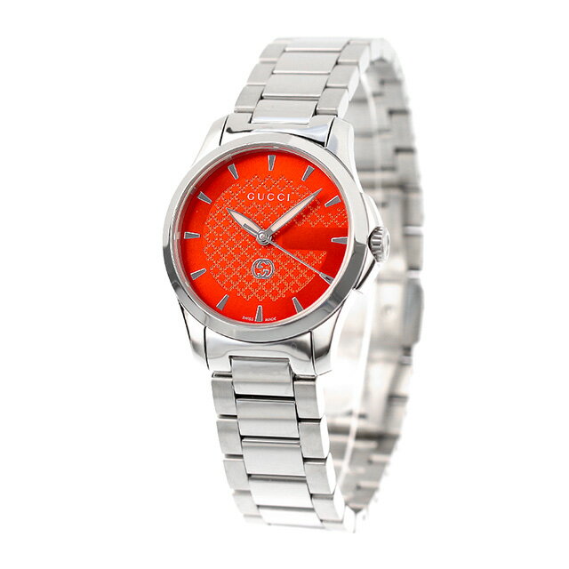 【クロス付】 グッチ Gタイムレス クオーツ 腕時計 ブランド レディース GUCCI YA1265049 アナログ オレンジ スイス製 記念品 プレゼント ギフト