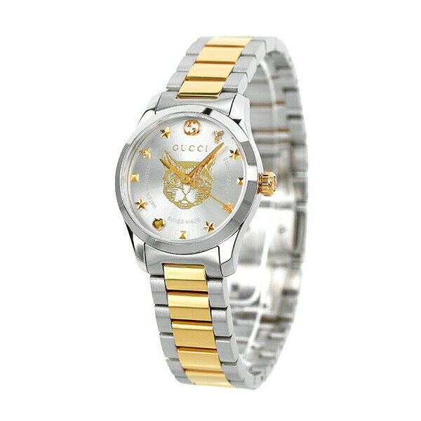 グッチ 時計 Gタイムレス 27mm スイス製 クオーツ レディース 腕時計 YA126596 GUCCI シルバー×ゴールド