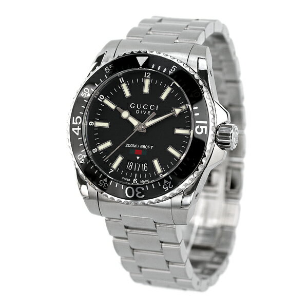 【クロス付】 グッチ ダイヴ 40mm 腕時計 ブランド メンズ YA136301A GUCCI ブラック 記念品 ギフト 父の日 プレゼント 実用的
