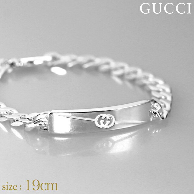 グッチ ブレスレット メンズ レディース ブランド GUCCI ダイアゴナル インターロッキングG スターリングシルバー 774054 J8400 8106 19cm シルバー アクセサリー 父の日 プレゼント 実用的