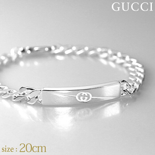 Silver - グッチ ブレスレット メンズ レディース ブランド GUCCI ダイアゴナル インターロッキングG スターリングシルバー 774054 J8400 8106 20cm シルバー アクセサリー プレゼント 実用的
