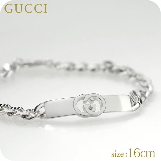 乐天商城 - グッチ ブレスレット メンズ レディース ブランド GUCCI インターロッキング チェーン ロゴ 853978 J8400 0818 シルバー アクセサリー
