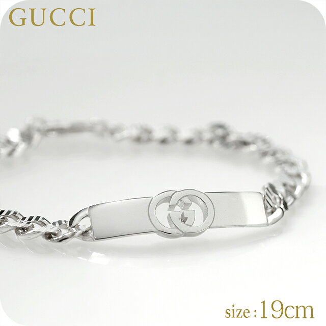 Silver - グッチ ブレスレット メンズ レディース ブランド GUCCI インターロッキング チェーン ロゴ 853978 J8400 0818 シルバー アクセサリー