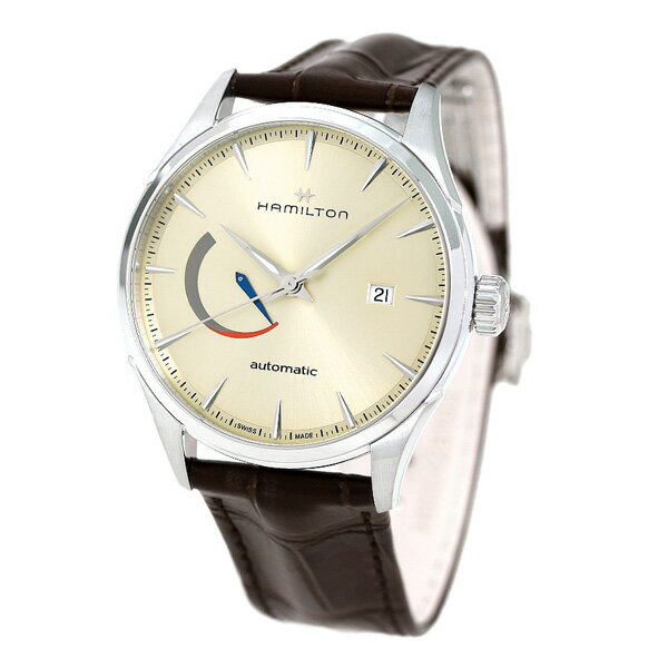 H32635521 ハミルトン HAMILTON ジャズマスター パワーリザーブ 自動巻き メンズ 腕時計 ベージュ×ブラウン 時計 プレゼント 実用的