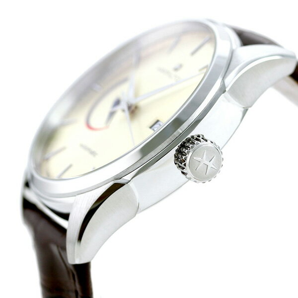 H32635521 ハミルトン HAMILTON ジャズマスター パワーリザーブ 自動巻き メンズ 腕時計 ベージュ×ブラウン 時計 プレゼント 実用的