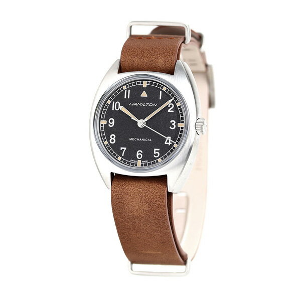 カーキ 腕時計（メンズ） ハミルトン カーキ アビエーション パイロット パイオニア 36mm 手巻き 腕時計 ブランド メンズ H76419531 HAMILTON 時計 ブラック×ブラウン ギフト 父の日 プレゼント 実用的