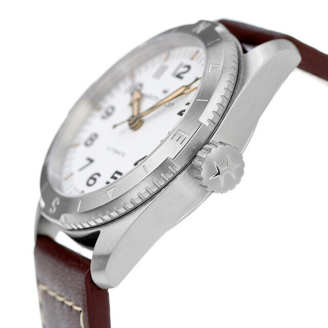 ハミルトン カーキ フィールド エクスペディション オート 37mm 自動巻き 腕時計 ブランド メンズ HAMILTON H70225510 アナログ ホワイト ダークブラウン 白 スイス製