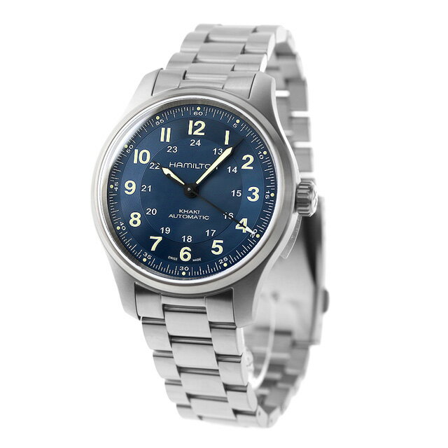 ハミルトン カーキ フィールド チタニウム オートマティック 42mm 自動巻き 腕時計 ブランド メンズ チタン HAMILTON H70545140 アナログ ブルー スイス製 父の日 プレゼント 実用的