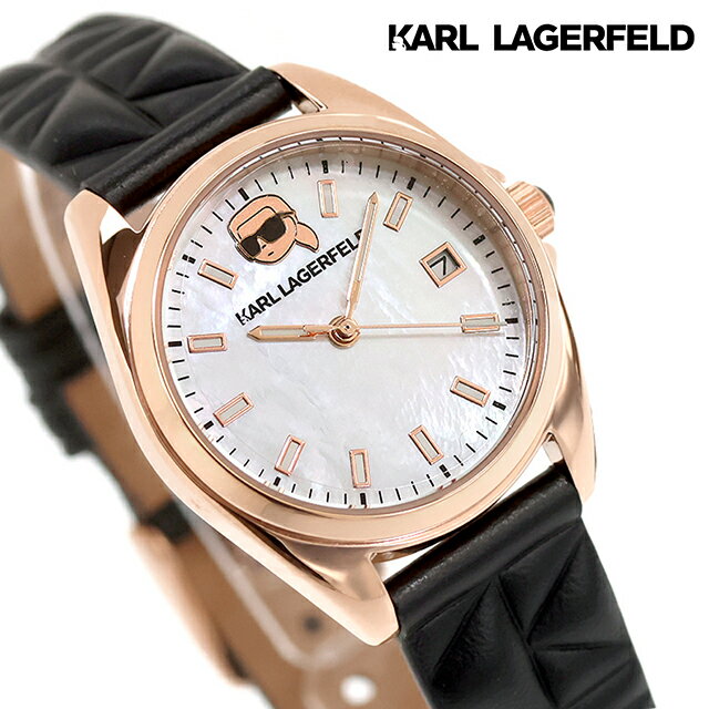 Rakuten - カール・ラガーフェルド ラウンド エッセンシャル クォーツ 電池式 腕時計 ブランド レディース KARL LAGERFELD R0551107501 アナログ シェル ブラック 黒 おしゃれ 防水 かわいい プレゼント 女性 実用的