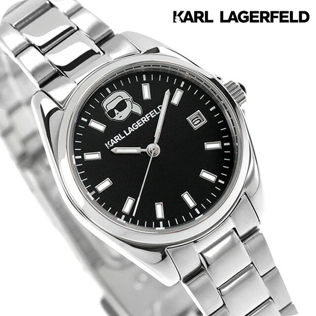Other - カール・ラガーフェルド ラウンド エッセンシャル クォーツ 電池式 腕時計 ブランド レディース KARL LAGERFELD R0553107508 アナログ ブラック 黒 おしゃれ 防水 かわいい プレゼント 女性 実用的