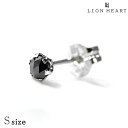\さらに+4倍★今だけ!!/ ライオンハート ピアス メンズ レディース ブランド LION HEART プラチナ900 スタッド ブラックダイヤモンド 片耳用...