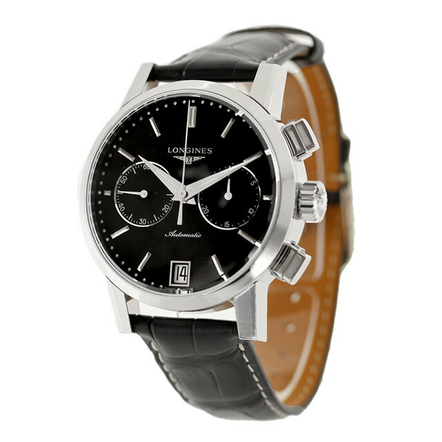ロンジン ロンジン 1832 自動巻き 腕時計 ブランド メンズ クロノグラフ LONGINES L4.829.4.52.0 アナログ ブラック 黒 スイス製 おしゃれ 防水 プレゼント 男性 実用的