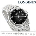 ロンジン レコード 自動巻き 腕時計 ブランド レディース LONGINES L2.321.4.56.6 アナログ ブラック 黒 スイス製 おしゃれ 防水 かわ...