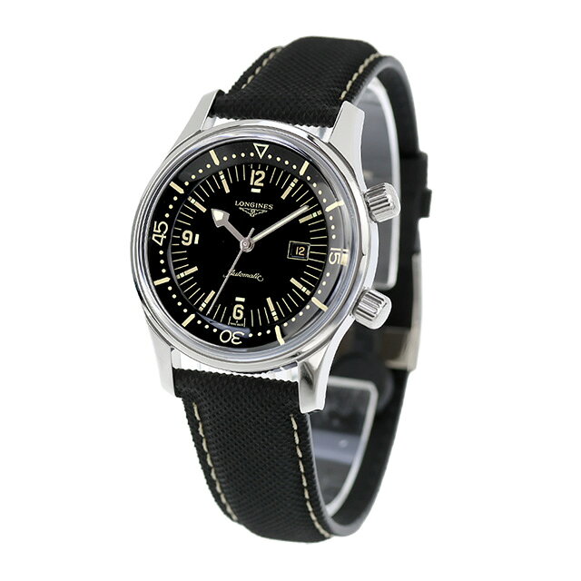 ＼今ならさらに+9倍／ ロンジン レジェンドダイバー 自動巻き 腕時計 ブランド メンズ レディース LONGINES L3.374.4.50.0 アナログ ブラック 黒 おしゃれ 防水 プレゼント 実用的