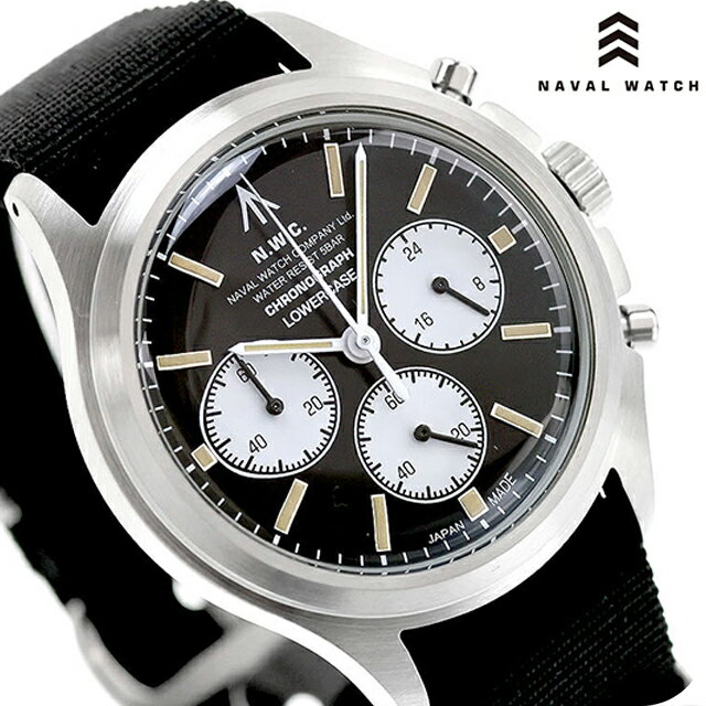\今ならさらに+9倍/ ナバルウォッチ NAVAL WATCH Produced by LOWERCASE クォーツ 電池式 腕時計 ブランド メンズ クロノグラフ NAVAL WATCH FRXC001 アナログ ブラック 黒 日本製 おしゃれ 防水 プレゼント 男性 実用的