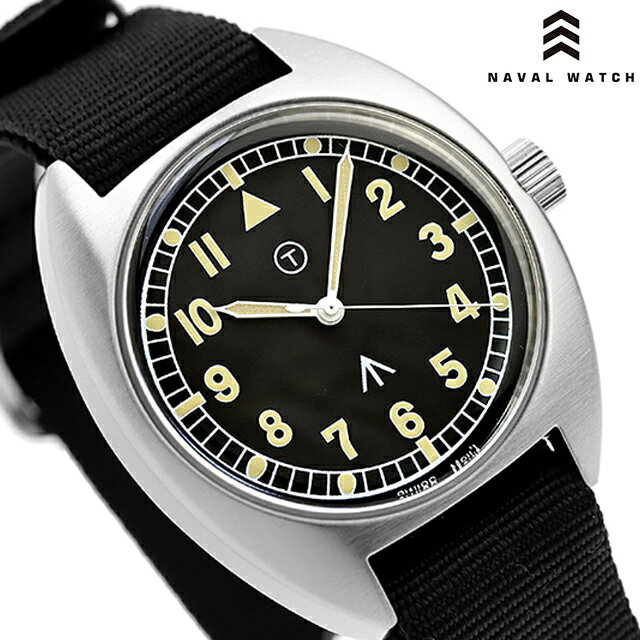 \今ならさらに+9倍/ ナバルウォッチ Naval military watch Royal Air Force Type クォーツ 電池式 腕時計 ブランド メンズ NAVAL WATCH Mil-02B-BK アナログ ブラック 黒 おしゃれ 防水 プレゼント 男性 実用的