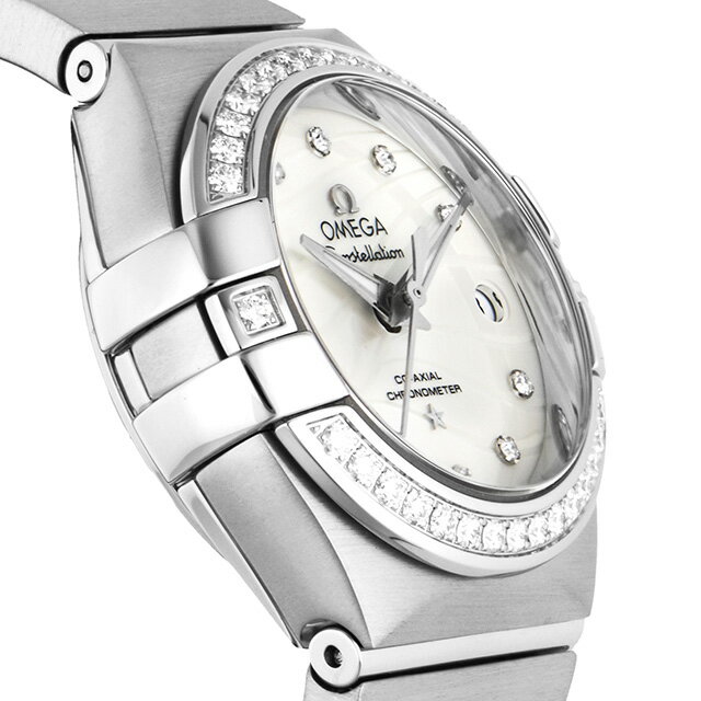 オメガ コンステレーション 27mm 自動巻き 腕時計 レディース ダイヤモンド OMEGA 123.15.27.20.55.002 アナログ ホワイトシェル 白 スイス製
