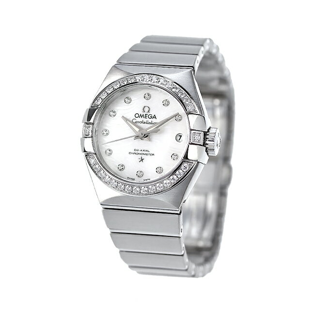 コンステレーション オメガ コンステレーション プリュム 27mm 自動巻き 腕時計 レディース ダイヤモンド OMEGA 123.15.27.20.55.003 アナログ ホワイトシェル 白 スイス製
