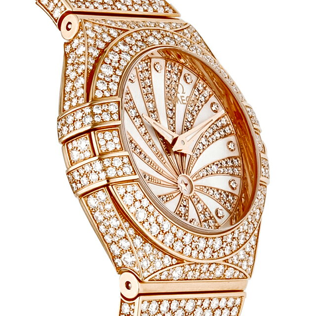 オメガ コンステレーション 27mm クオーツ 腕時計 ブランド レディース ダイヤモンド OMEGA 123.55.27.60.55.009 アナログ ホワイト レッドゴールド 白 スイス製