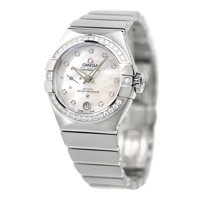 オメガ コンステレーション 27mm 自動巻き 腕時計 レディース ダイヤモンド OMEGA 127.15.27.20.55.001 アナログ ホワイトシェル 白 スイス製