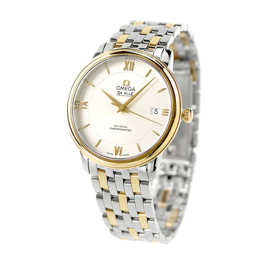 オメガ デビル 37mm 自動巻き K18 腕時計 ブランド メンズ OMEGA 424.20.37.20.02.001 アナログ シルバー イエローゴールド スイス製 記念品 ギフト プレゼント 実用的