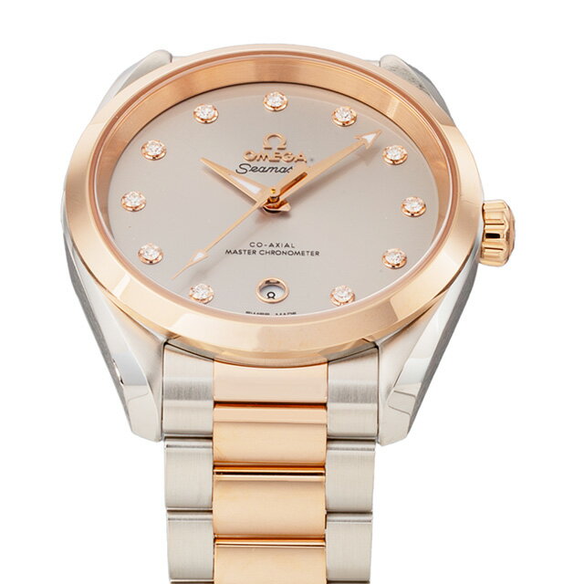 オメガ シーマスター アクアテラ 150M 38mm 自動巻き 腕時計 ブランド レディース ダイヤモンド OMEGA 220.20.38.20.56.002 アナログ グレー シルバー ゴールド スイス製