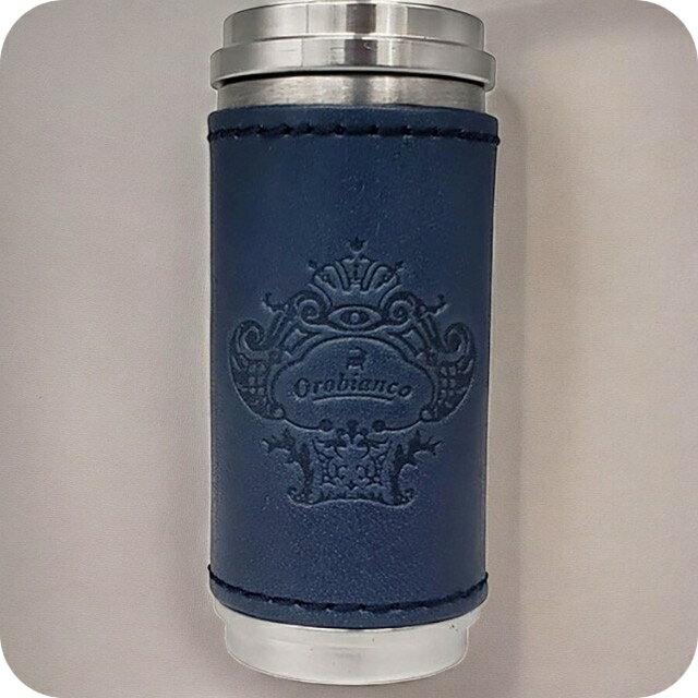 オロビアンコ 携帯灰皿 メンズ レディース ブランド Orobianco アルミ合金、牛革 革巻き ORA-001 NV ネイビー 小物