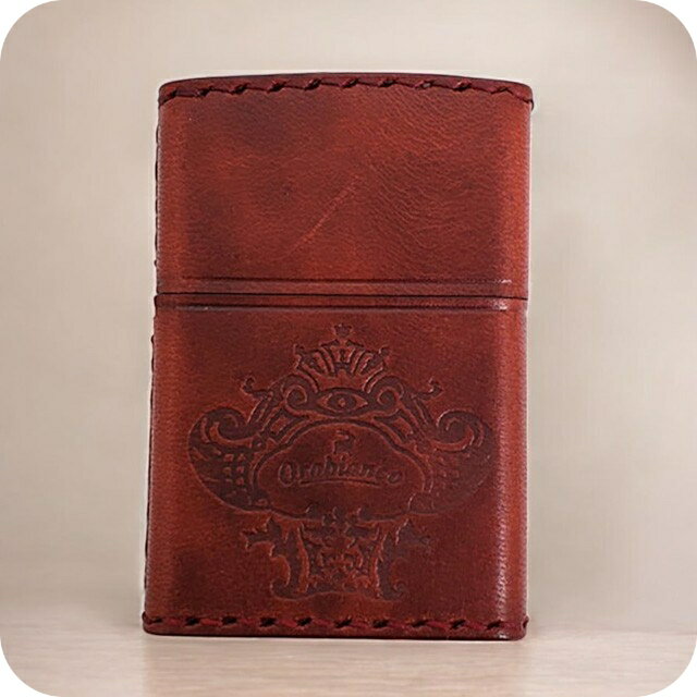 \さらに+9倍/ オロビアンコ ライター メンズ レディース ブランド Orobianco 真鍮、牛革 ZIPPO 革巻き ORZ-001 RD レッド 小物