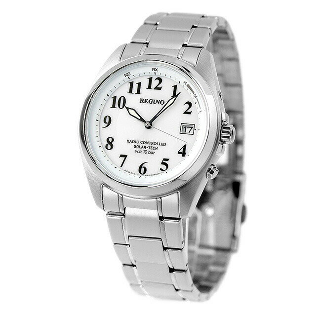 シチズン レグノ ソーラーテック 電波ソーラー 腕時計 ソーラー電波腕時計 ソーラー電波時計 ブランド メンズ CITIZEN REGUNO KS3-115-11 アナログ ホワイト 白 ギフト プレゼント 実用的