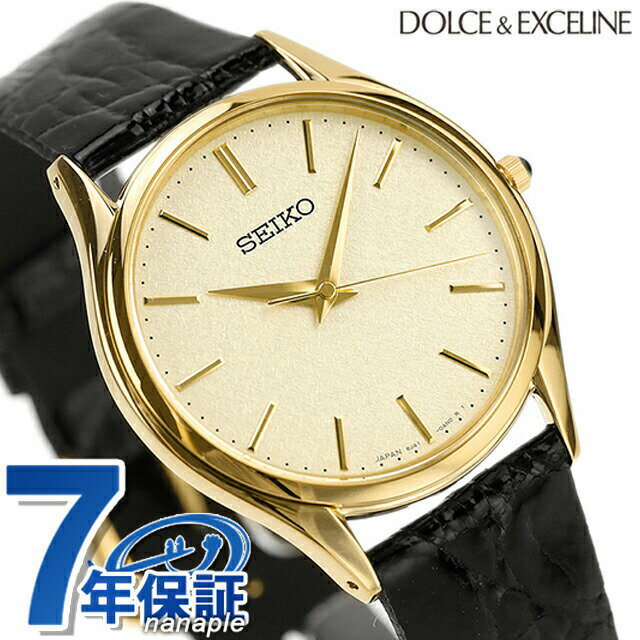 ドルチェ＆エクセリーヌ セイコー ドルチェ クオーツ メンズ SACM150 SEIKO DOLCE＆EXCELINE 腕時計 ゴールド×ブラック レザーベルト 時計 ギフト 父の日 プレゼント 実用的