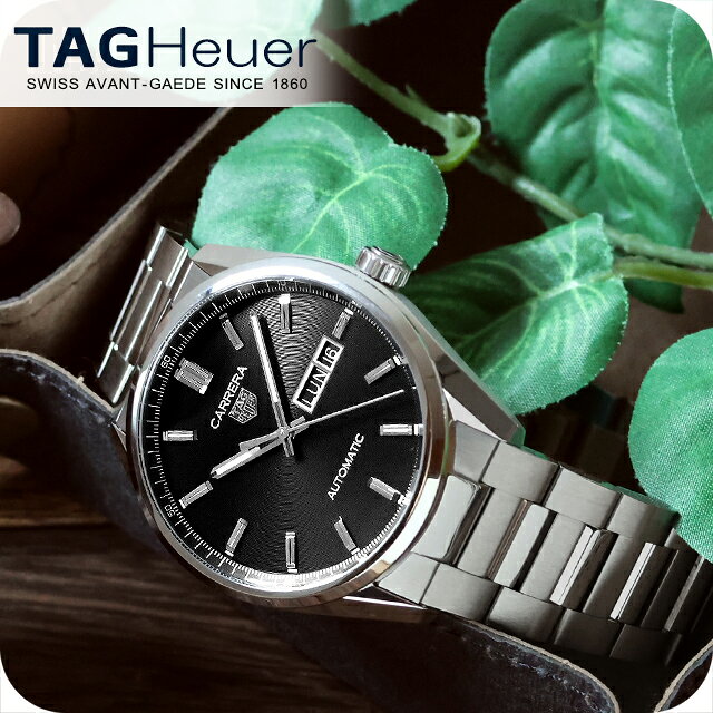 タグ・ホイヤー カレラ デイデイト 41mm 自動巻き 腕時計 ブランド メンズ TAG Heuer WBN2010.BA0640 アナログ ブラック 黒 おしゃれ 防水 プレゼント 男性 実用的
