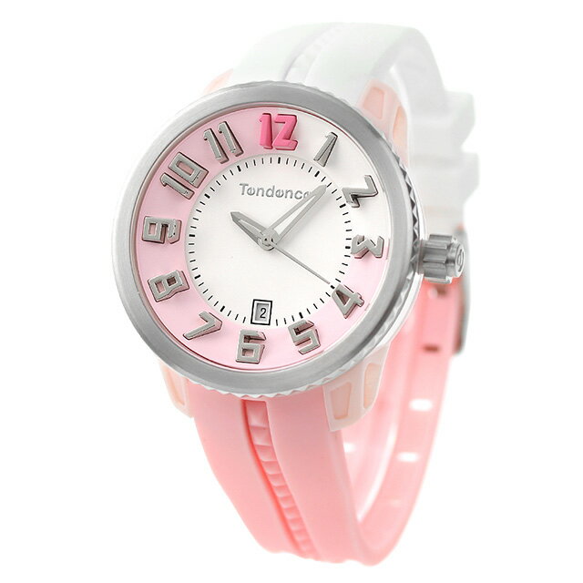 テンデンス クレイジーミディアム クオーツ 腕時計 ブランド メンズ レディース TENDENCE TY930111 アナログ ホワイト ピンク 白 ギフト 父の日 プレゼント 実用的