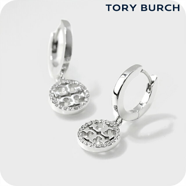 Other - トリーバーチ ピアス レディース ブランド TORY BURCH MILLER PAVE HUGGIE HOOP EARRING フープ 両耳用 87041-042 Tory Silver アクセサリー