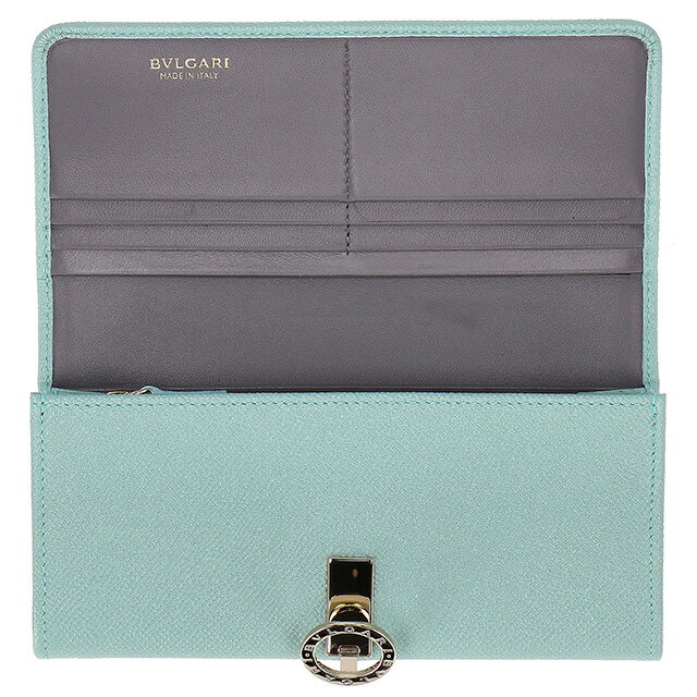 ブルガリ 長財布 レディース BVLGARI レザー 287301 GLATU ターコイズ ウォレット ...