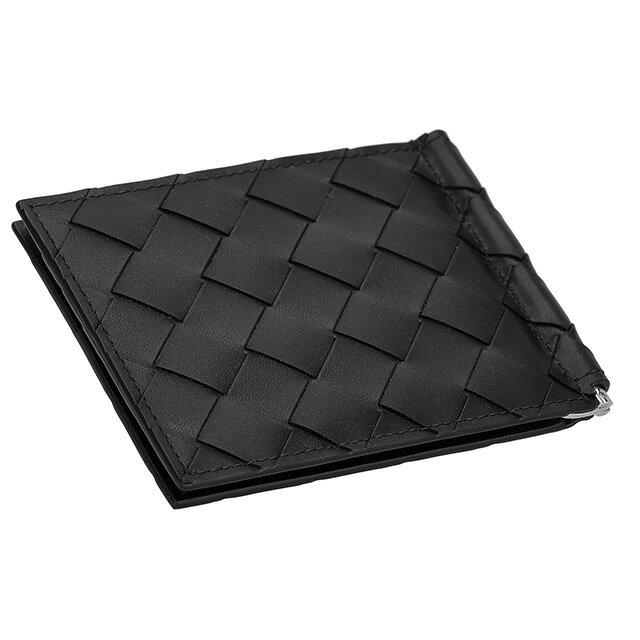 ボッテガ・ヴェネタ 二つ折り財布 メンズ ブランド BOTTEGA VENETA イントレチャート 592626 V3US1 8803 ブラック