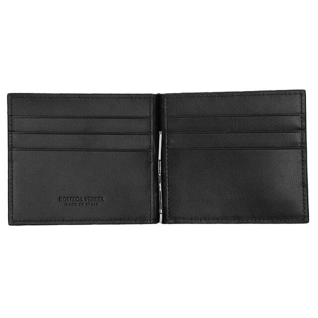ボッテガ・ヴェネタ 二つ折り財布 メンズ ブランド BOTTEGA VENETA イントレチャート 592626 V3US1 8803 ブラック