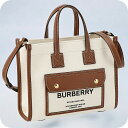 \今ならさらに+9倍/ バ−バリ− ハンドバッグ レディース ブランド BURBERRY 8044143 ホワイト/ブラウン