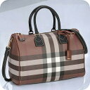 \今ならさらに+9倍/ バ-バリ- ハンドバッグ レディース ブランド BURBERRY チェック 8069662 ブラウン