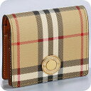 \さらに+9倍★16日02時迄/ バ−バリ− 二つ折り財布 レディース ブランド BURBERRY チェック 8094425 ベージュ