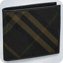 \さらに+9倍★16日02時迄/ バ−バリ− 二つ折り財布 メンズ ブランド BURBERRY チェック 8099816 ブラック