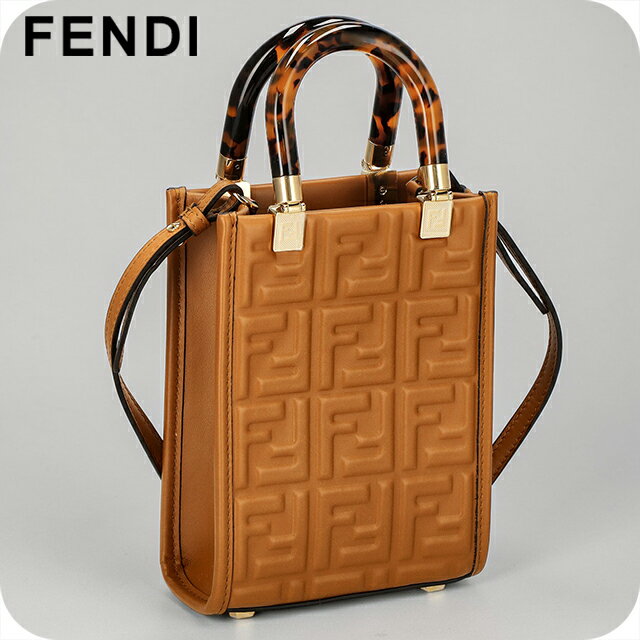 FENDI - フェンディ ハンドバッグ レディース ブランド FENDI レザー ITALY 8BS051-0AMCI F0NYJ ブラウン 軽量 小さめ 手提げ 高級 おしゃれ プレゼント 女性 実用的 かわいい