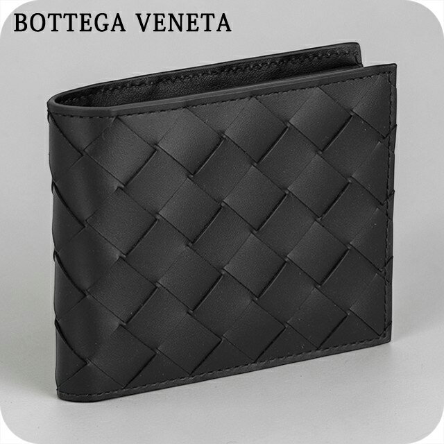 ボッテガ・ヴェネタ 二つ折り財布 二折財布 メンズ ブランド BOTTEGA VENETA 749412-V3US1 8803 ブラック/シルバー