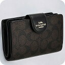 \全品さらに+9倍/ コーチ 二つ折り財布 レディース ブランド COACH シグネチャー CW786 IMXAQ 1 ダークブラウン/ブラック