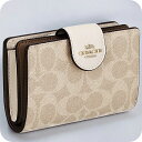 \全品さらに+9倍/ コーチ 二つ折り財布 レディース ブランド COACH シグネチャー CW786 IMXDM 1 サンド