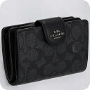 \全品さらに+9倍/ コーチ 二つ折り財布 レディース ブランド COACH シグネチャー CW786 QBMI5 1 ブラック