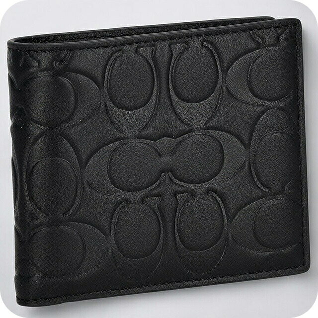 コーチ 二つ折り財布 メンズ ブランド COACH シグネチャー CX139 QB BK ブラック ウォレット 高級 おしゃれ プレゼント 実用的