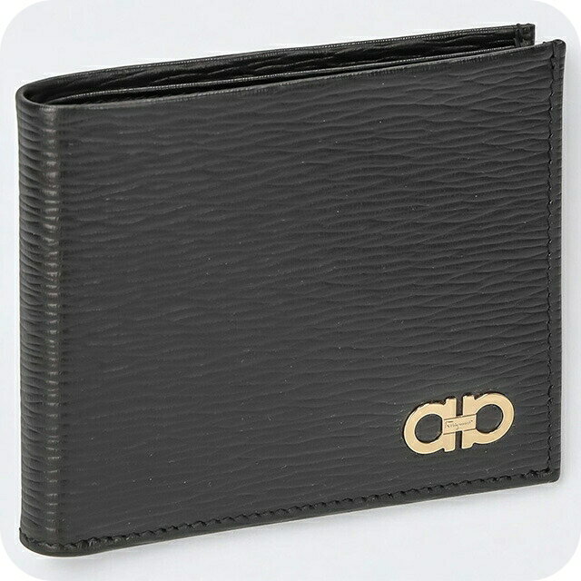 F, H, W - フェラガモ 二つ折り財布 メンズ ブランド Ferragamo 66A063CALF NERRT 685 950 ブラック